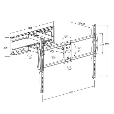 2. MONTIS TV MOUNT 37"-105" MAX-75KG MT162 DENALI / BLACK BIG SCREEN TV.