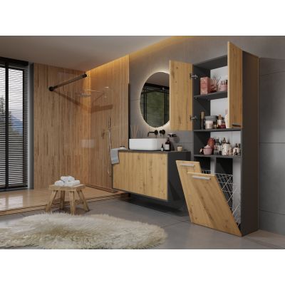 5. BATHROOM PILLAR NEL ANT/ART 2 BASKETS SHORT DOOR SET