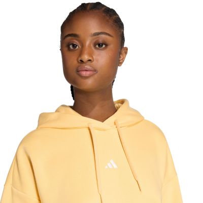 4. Women's adidas Essentials Small Logo Feel Cozy Hoodie Yellow KC5281