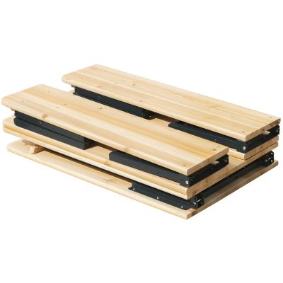 6. PICNIC BAR SET - WOODEN TABLE AND 2 BENCHES - FOLDABLE
