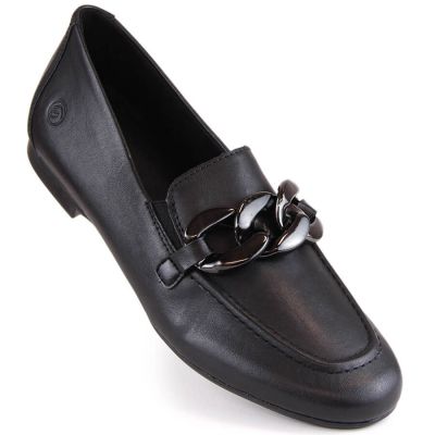 Comfortable leather shoes with chain Remonte W RKR645 black