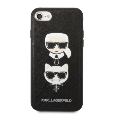 3. Karl Lagerfeld KLHCI8SAKICKCBK iPhone 7/8 / SE 2020 / SE 2022 black/black hardcase Saffiano Karl&Choupette Head