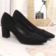 15. Sergio Leone W SK403A black suede pumps on a block heel