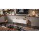 3. FELLINI TV Cabinet 150x40x52 Cashmere + Oiled Oak Top
