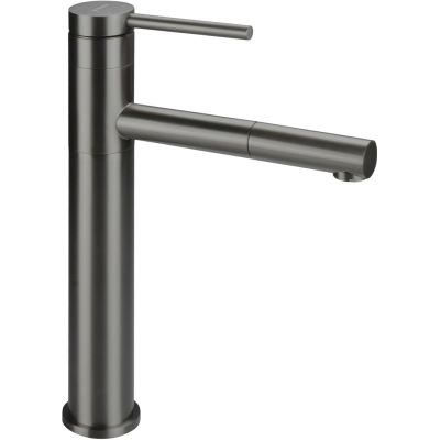 Tall washbasin tap with pull-out spout