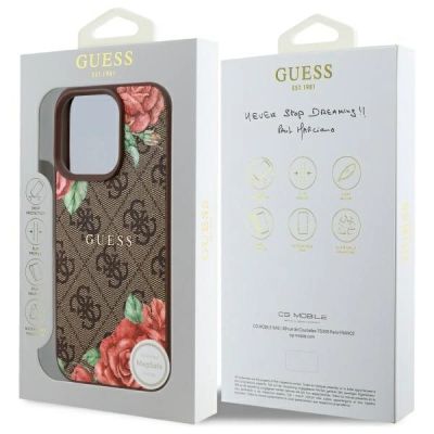 8. Guess GUHMP16XP4ROPEMCW iPhone 16 Pro Max 6.9" brown/brown hardcase 4G Flowers Print MagSafe