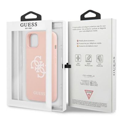 8. Guess GUHCP13SLS4GWPI iPhone 13 mini 5.4" pink/pink hard case Silicone 4G Logo