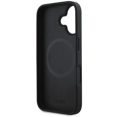 7. DKNY Plain Silver Logo MagSafe iPhone 16 Case - Black