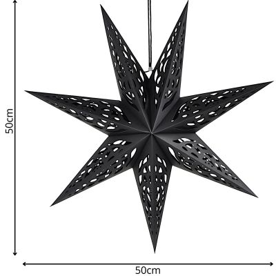 11. PAPER DECORATION STAR 50CM 7 ARMS BLACK