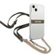 4. Guess GUHCP13SKC4GBGO iPhone 13 mini 5.4" Transparent hardcase 4G Brown Strap Gold Chain
