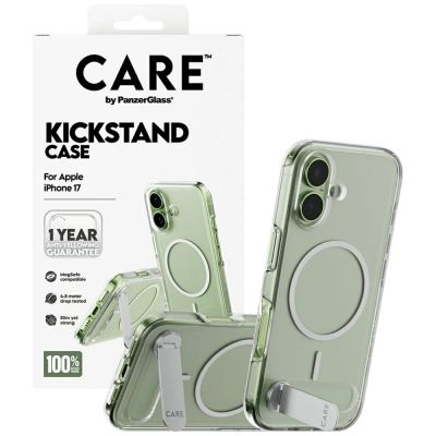 4. CARE by PanzerGlass Feature Case w. Kickstand MagSafe for iPhone 17 - Transparent
