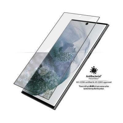 5. PanzerGlass E2E Microfracture antibacterial glass for Samsung Galaxy S22 Ultra - with black frame