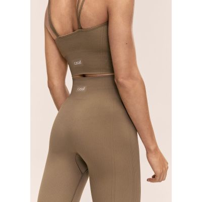 2. CASALL Women's Seamless Rib Slit Pants Green