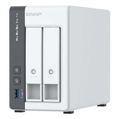 7. Qnap TS-216G, Tower, 2 x 2.5"/3.5" SATA, ARM 2.0GHz Quad core, 4GB, 1 x 2.5GbE + 1 x GbE, External adapter (PSU)