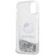 7. Hello Kitty Liquid Glitter Charms Kitty Head Case for iPhone 11 / Xr - Silver