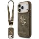 Guess 4G Big 4G Classic Logo Big Strap Metal Buttons Case for iPhone 17 Pro - Brown