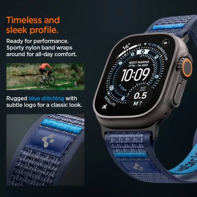 8. Spigen Athlex Air 2 Strap for Apple Watch (44 / 45 / 46 / 49 mm) - Navy Blue
