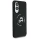 4. Karl Lagerfeld Silicone nauble Heads And Circle MagSafe case for Samsung Galaxy S25 Edge - black