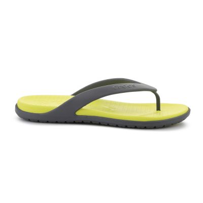 4. CROCS COAST FLIP SLATE GRAY/CITRUS 212035-0GG