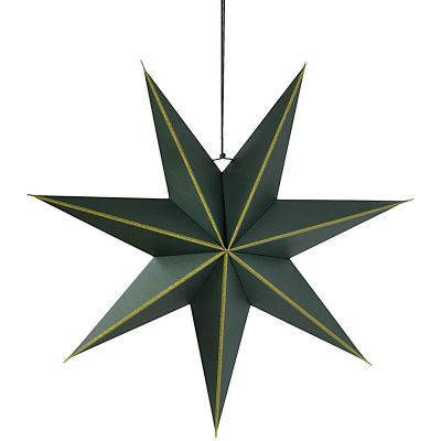 2. DECORATIVE HANGING PAPER STAR FSC 18x45CM GREEN 7 ARMS MICA