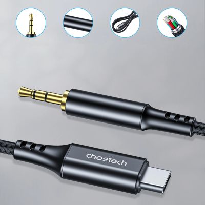 3. Choetech AUX006 USB-C / mini jack 3.5mm cable 1 m - black