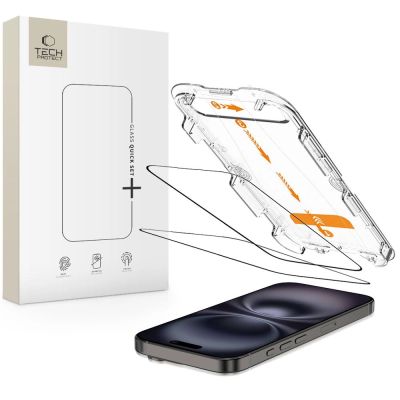Tech-Protect Quick Set+ Tempered Glass 2-pack for iPhone 15 / 16