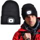 BLACK BEANIE WITH 4-LED HEADLAMP, 120 LM, 3 MODES, FOR OUTDOOR ACTIVITIES