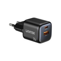 UNITEK 2X GAN WALL CHARGER USB-C & USB-A 20W BLACK