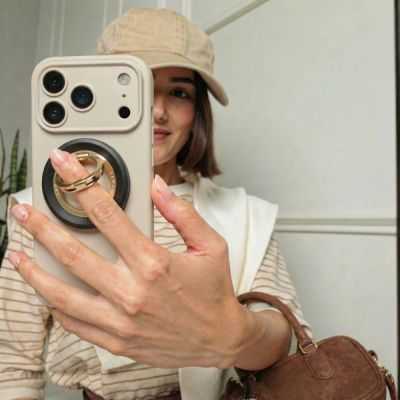 6. Tech-Protect MMR700 Lamano MagSafe Magnetic Phone Holder - Black and Gold