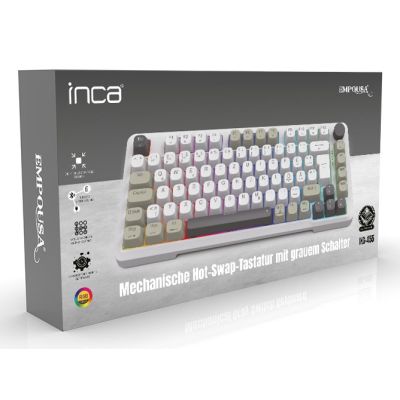 3. Inca IKG-455 Gaming Keyboard USB + RF Wireless + Bluetooth QWERTY German White