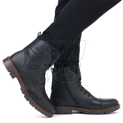 12. Leather boots insulated with wool Rieker M RKR296A black