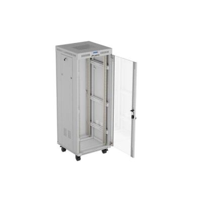 2. LANBERG FLOOR RACK CABINET 19" 32U 600X600 GRAY GLASS DOOR LCD (FLAT PACK) V2