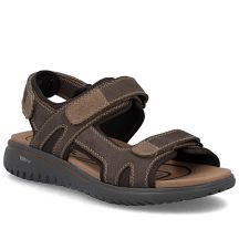 Men's brown leather sandals with Velcro Rieker 26450-26