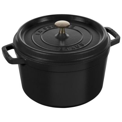 21. Cast iron pot, round, tall, STAUB 40502-285-0 - black, 4.8 ltr