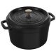21. Cast iron pot, round, tall, STAUB 40502-285-0 - black, 4.8 ltr