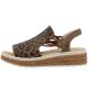 7. Women's beige leopard print platform sandals Rieker 62741-90