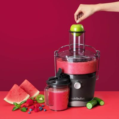 6. NutriBullet NBJ100G Juicer, Gray, 1.5 L, 0.8 L, Rotary, Plastic, Stainless Steel, 800 W