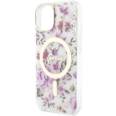 6. Guess GUHMP14MHCFWST iPhone 14 Plus 6.7" transparent hardcase Flower MagSafe