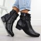 5. Women's black leather high-heeled ankle boots Rieker 78656-00