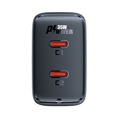 4. Fast charger GaN 35W PD 2x USB C Acefast A49 - black