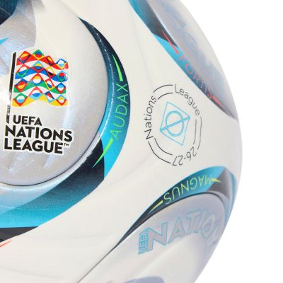 4. Adidas UEFA Nations League 26/27 Pro Football White, Blue, Orange KE7539