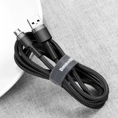 8. Baseus Cafule Cable CAMKLF-CG1 USB-A / micro USB 1.5A 2 m - black-gray
