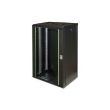Digitus Unique 19" 20U wall-mounted network cabinet 600x450, glass door, black, undivided, assembled, 100kg