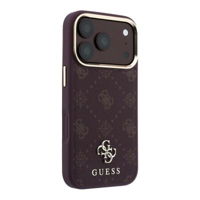 4. Guess Peony 4G Small Logo MagSafe Case for iPhone 17 Pro / 18 Pro - Burgundy