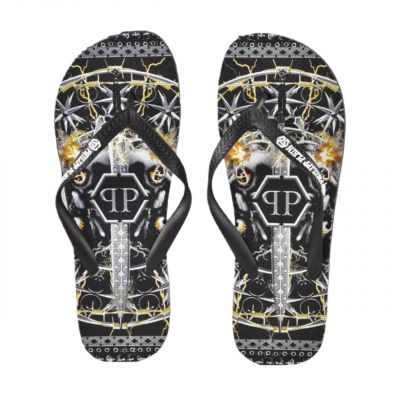 4. Philipp Plein M IMPS901 men's flip-flops