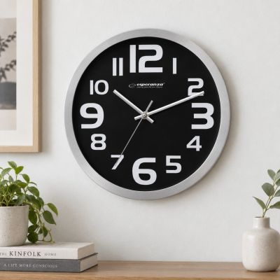 9. ESPERANZA WALL CLOCK ZURICH BLACK EHC013K