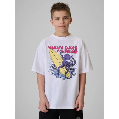 Boy's cotton T-shirt 4F 4FJRSS26TTSHM3904-10S