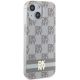 4. DKNY IML Checkered Mono Pattern & Printed Stripes MagSafe Case for iPhone 15 Plus / 14 Plus - Beige