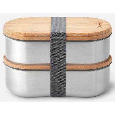 BB-Set of 2 steel lunch boxes, gray