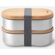 BB-Set of 2 steel lunch boxes, gray